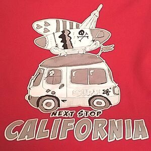 Surf Art Tee Shirt Microbus Surf Boards Next Stop California Unisex 42-44 Chest